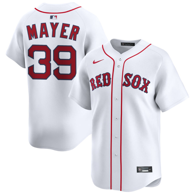 Men's Boston Red Sox #39 Marcelo Mayer White 2025 Home Limited Stitched Baseball Jersey